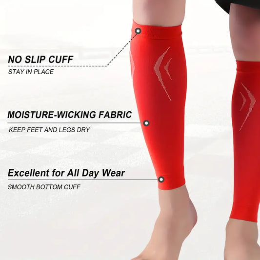 1 Pair Medical Calf Compression Sleeve For Women And Men, 20-30 MmHg Lightweight Footless Socks For Nurses, Pregnant, Travel And Flight, Varicose Veins, Post Surgery Recovery, Edema