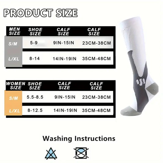 6 Pairs Copper Women Compression Socks 20-30 Mmhg Knee High Cute Sports Fit For Cycling