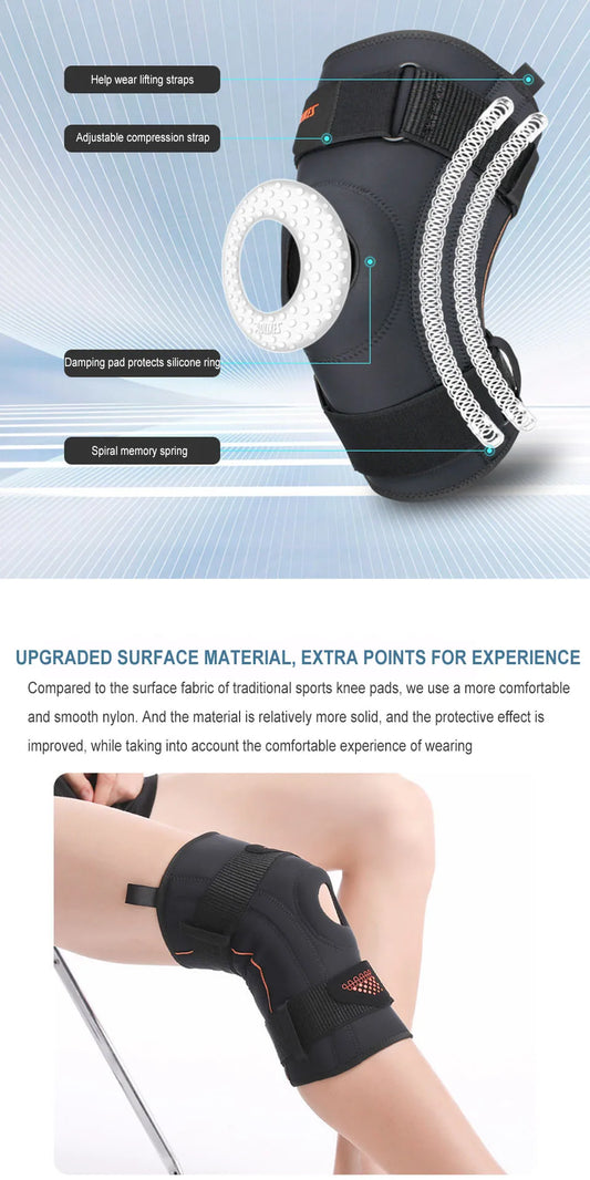 Spring Support Running Knee Pads Basketball Hiking Compression Shock Absorption Breathable Meniscus Knee Protector