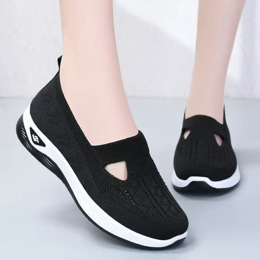 2023 Summer New Comfort Casual Women's Shoes Fashion Soft Sole Breathable Hollow Out Flat Shoes for Women Zapatos De Muje