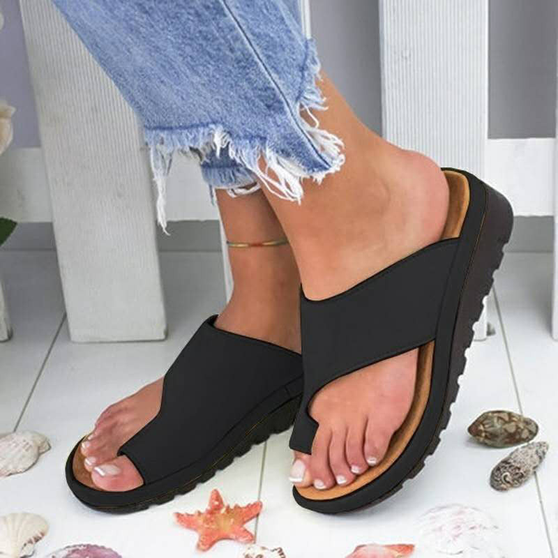 New Women Slippers Flat Sole Casual Soft Big Toe Foot Sandal Women Shoes Comfy Platform Orthopedic Bunion Corrector