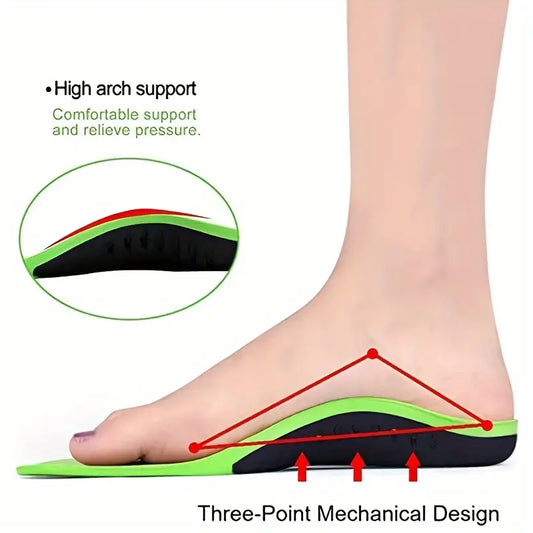 1pair Eva Orthopedic Insole, Unisex Outdoor Hiking Travel Essentials X/o Leg Correction, Flat Arch Support Sports High Elastic Cushion